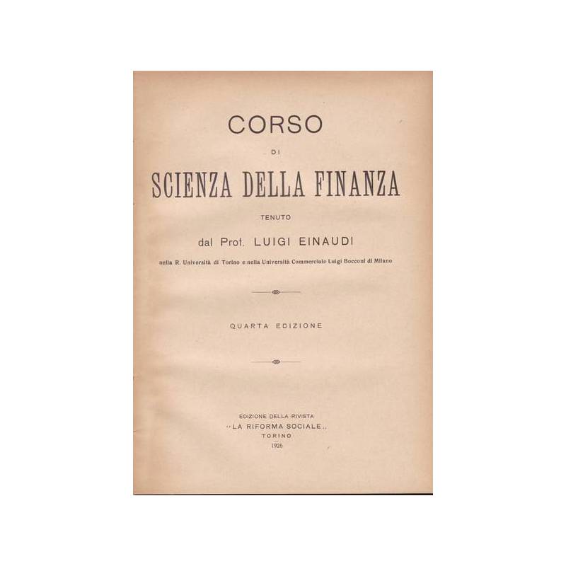 Corso di Scienza della Finanza