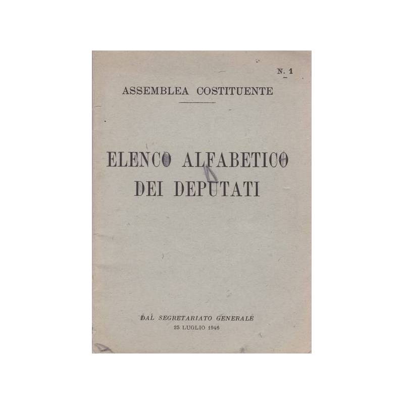 Assemblea costituente. Elenco alfabetico dei deputati. 25 luglio 1946.