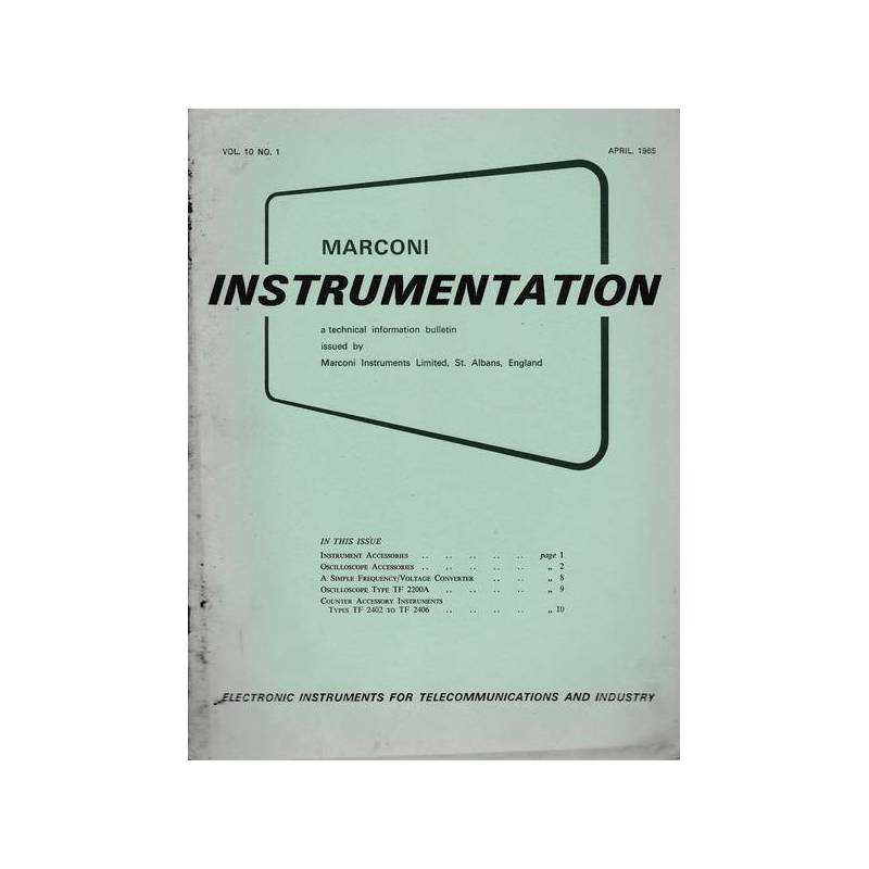 Marconi instruments. A technical information bulletin. Vol.10 - N. 1 - Apr. 1965