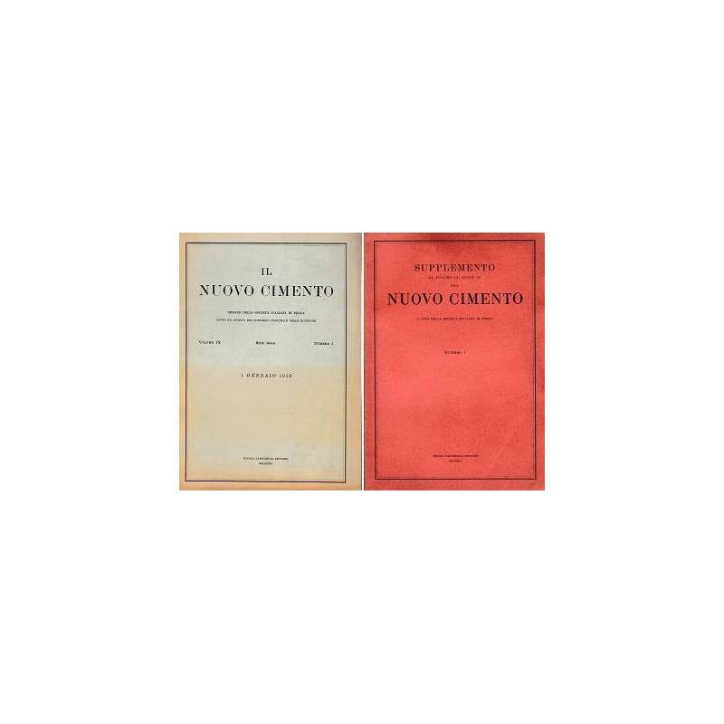Il nuovo cimento. 12 fascicoli Annata 1952 Vol.IX Serie nona + Supplemento n.1-3