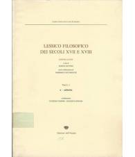 LESSICO FILOSOFICO DEI SECOLI XVII E XVIII. SEZIONE LATINA. VoL. I,1