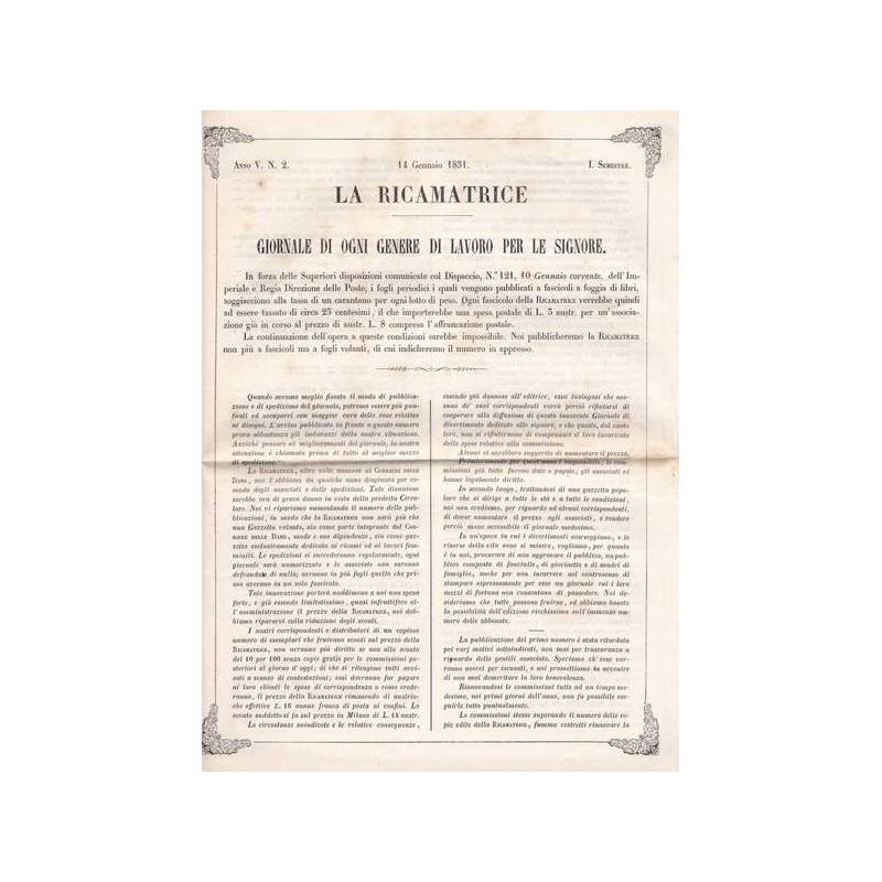 La ricamatrice. Giornale di ogni genere di lavoro (...). 14 Gennaio 1851.