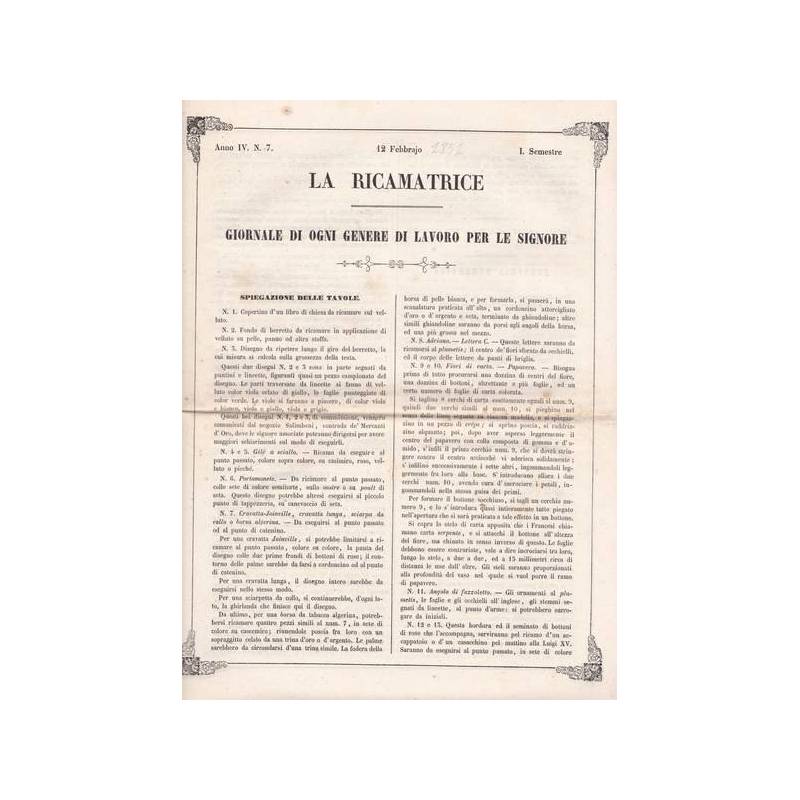 La ricamatrice. Giornale di ogni genere di lavoro (...). 12 Febbraio 1851.