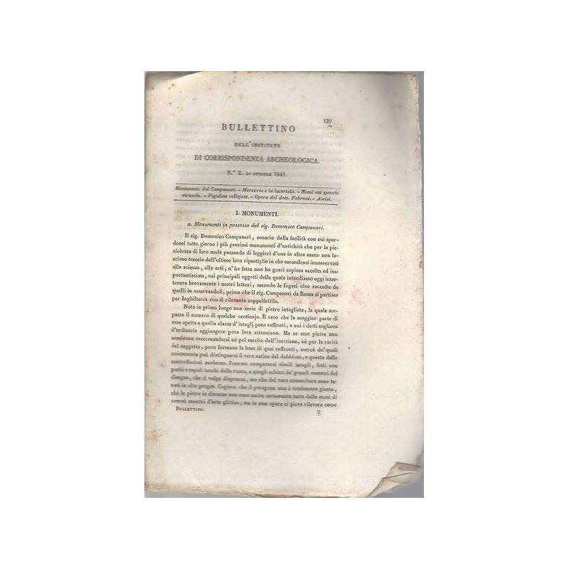 BULLETTINO DELL'INSTITUTO DI CORRISPONDENZA ARCHEOLOGICA 1841