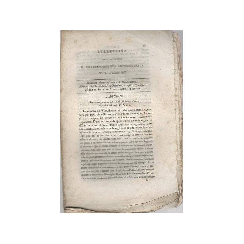 BULLETTINO DELL'INSTITUTO DI CORRISPONDENZA ARCHEOLOGICA 1847