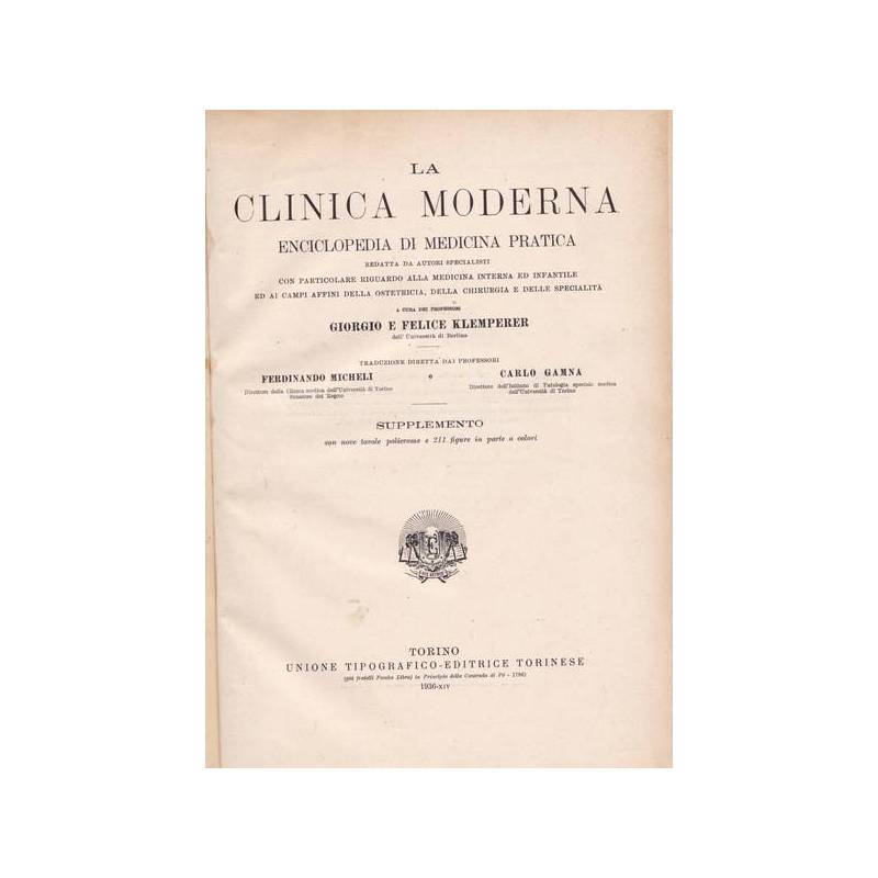 La clinica moderna - Enciclopedia di medicina pratica. Supplemento.