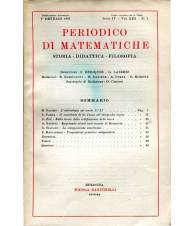 Periodico di matematiche.Storia-didattica-filosofia Serie IV Volume XIII 1933n.1
