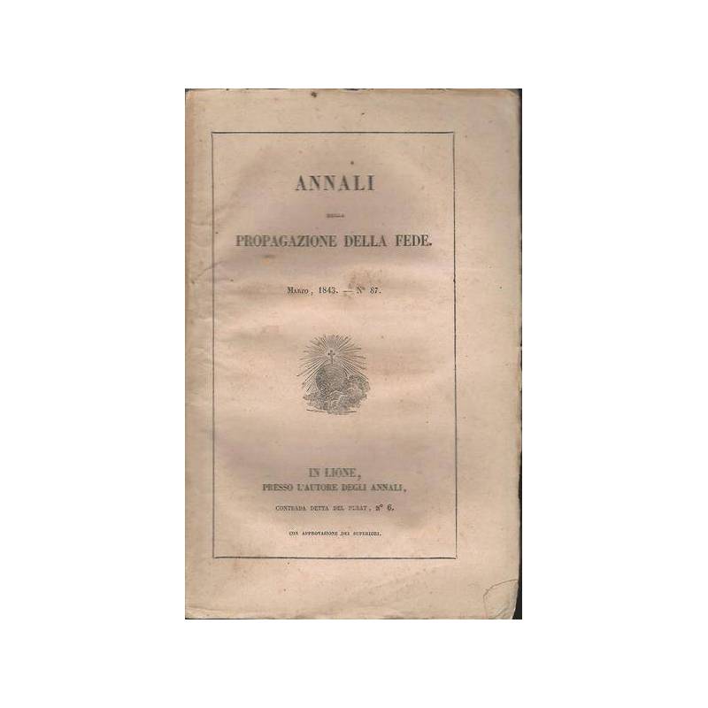ANNALI DELLA PROPAGAZIONE DELLA FEDE 1843