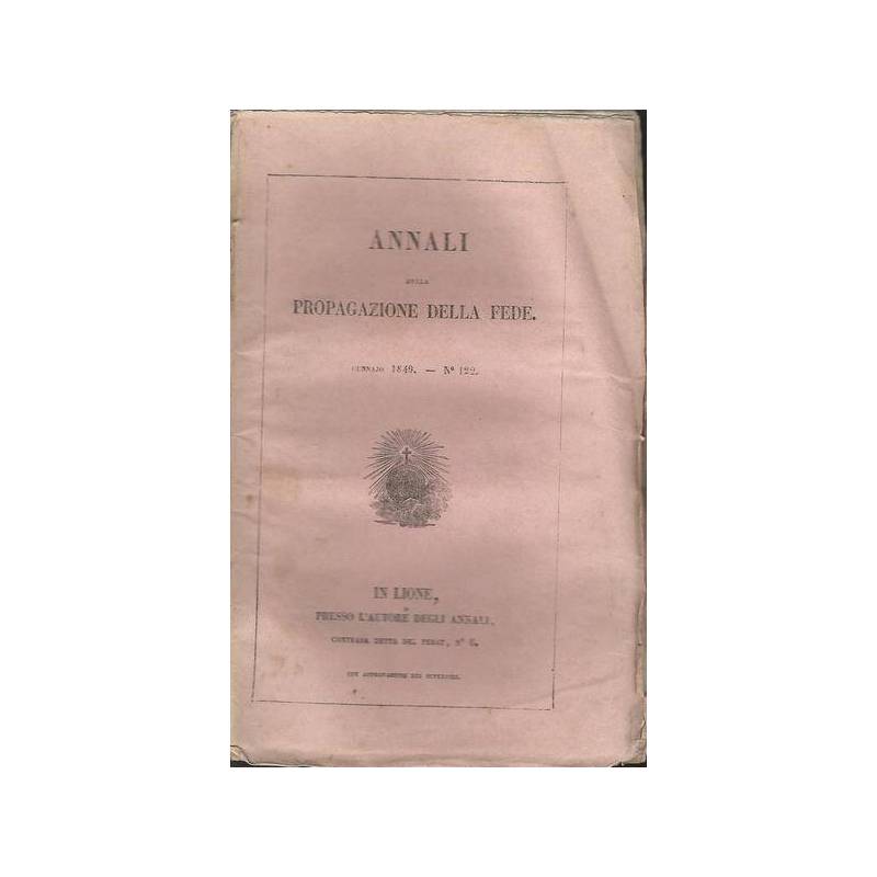 ANNALI DELLA PROPAGAZIONE DELLA FEDE 1849