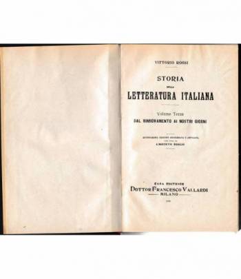 Storia della Letteratura Italiana 3° vol. Dal rinnovamento ai giorni nostri