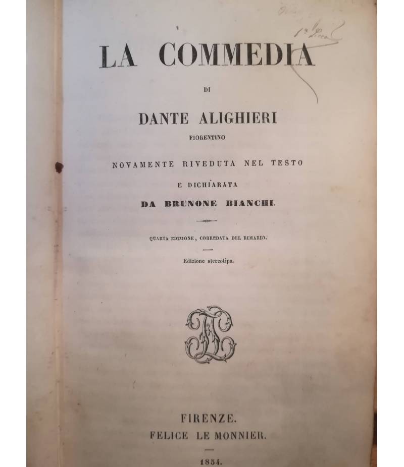 La Commedia. Commento di Brunone Bianchi