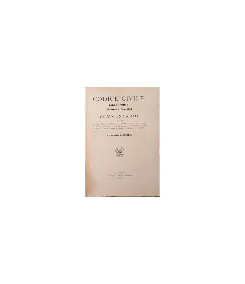 Codice Civile, libro primo (persone e famiglie). Commentario