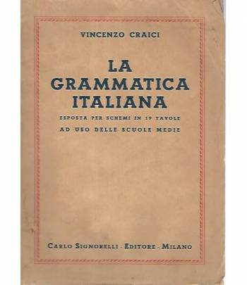 La grammatica italiana esposta per schemi in 19 ad uso delle scuole medie