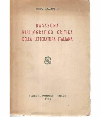 Rassegna bibliografico critica della letteratura italiana