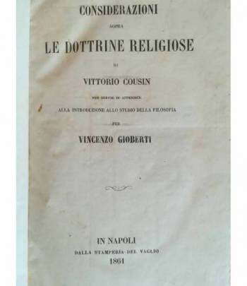 Considerazioni sopra le dottrine religiose di Vittorio Cousin
