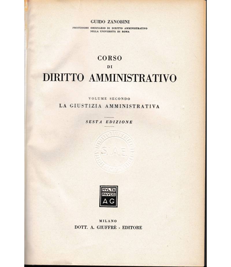 Corso di diritto amministrativo vol. 2°