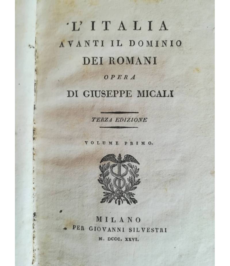 L'Italia avanti il dominio dei romani. I.