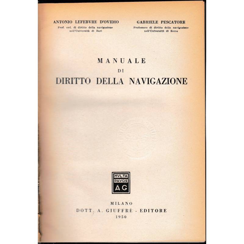 Manuale di diritto della navigazione