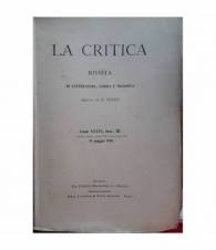 La critica. Rivista di letteratura, storia e filosofia. Anno XXXVI fasc.III. 20 maggio 1938