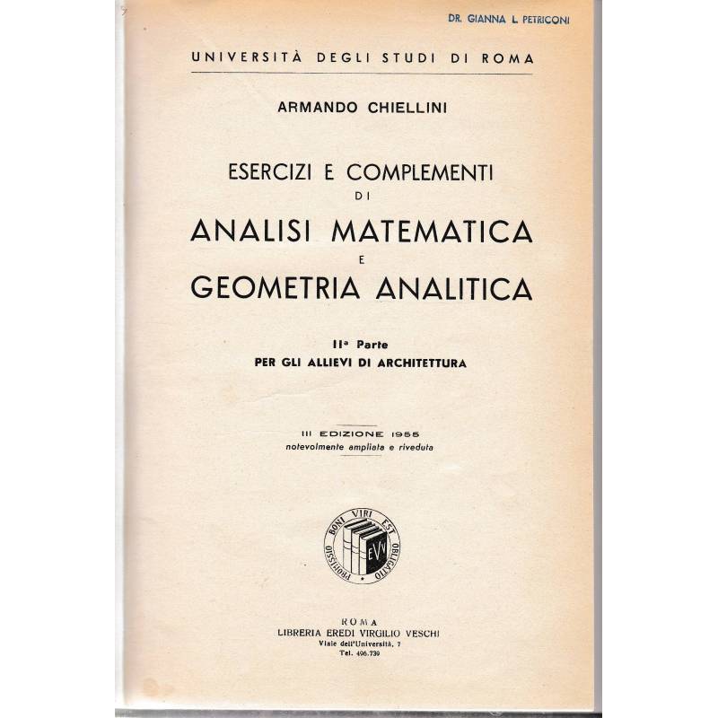 Analisi matematica e geometria analitica. 2ª parte