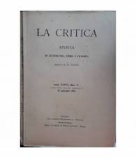 La critica. Rivista di letteratura, storia e filosofia. Anno XXXVI fasc. V. 20 settembre 1938