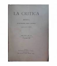 La critica. Rivista di letteratura, storia e filosofia. Anno XXXV fasc.VI. 20 novembre 1937
