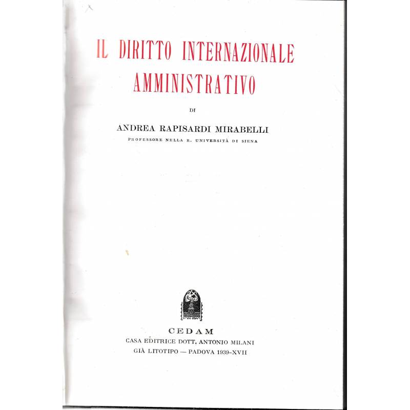 Il diritto internazionale amministrativo