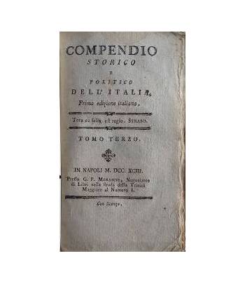 Compednio storico e politico dell'Italia. Prima edizione italiana. Tomo III
