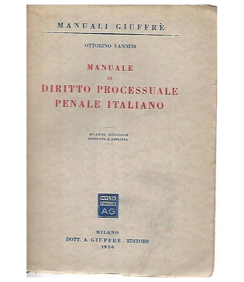 Manuale di diritto processuale penale italiano