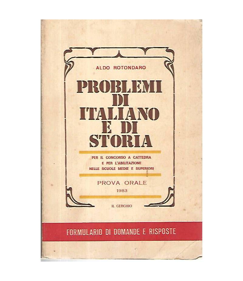 Problemi di italiano e di storia