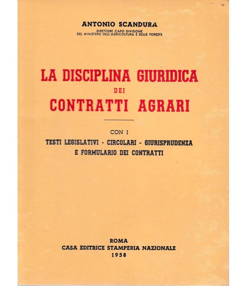 La disciplina giuridica dei contratti agrari