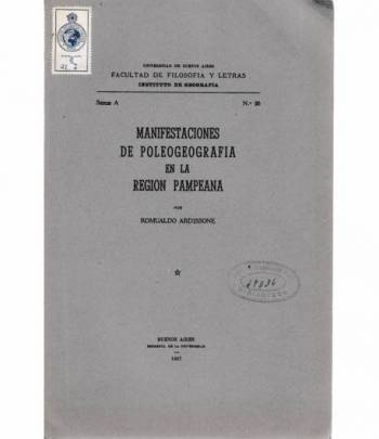 Manifestaciones de Poleogeografia en la region Pampeana serie A n. 20