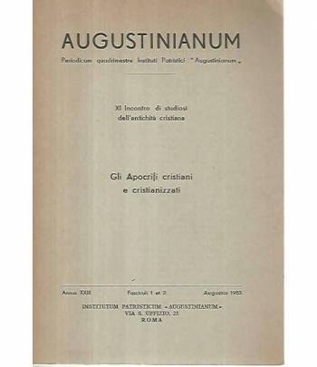 Augustinianum. Gli Apocrifi cristiani e cristianizzati