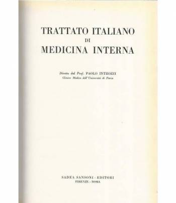 Trattato italiano di medicina interna.Malattie del ricambio e della nutrizione. Sindromi e malattie allergiche