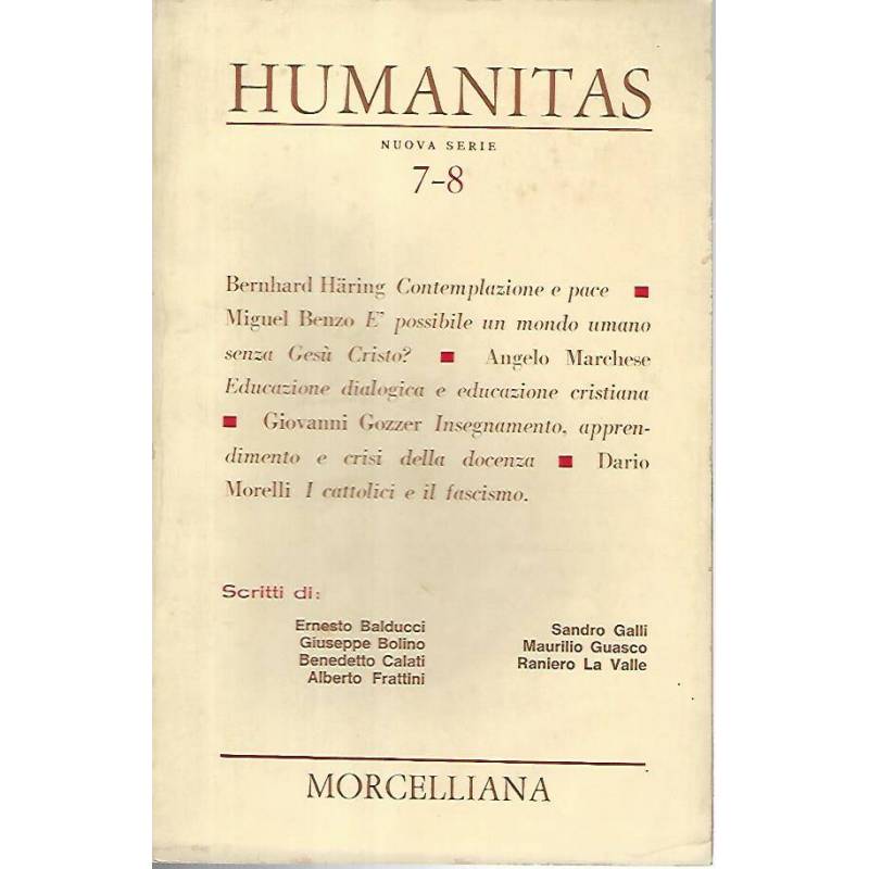 Humanitas. Anno XXIV,n.7-8,luglio-agosto 1969