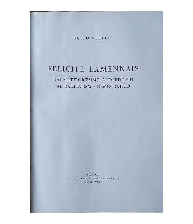 Félicité Laminnais, dal cattolicesimo autoritario al radicalismo democratico