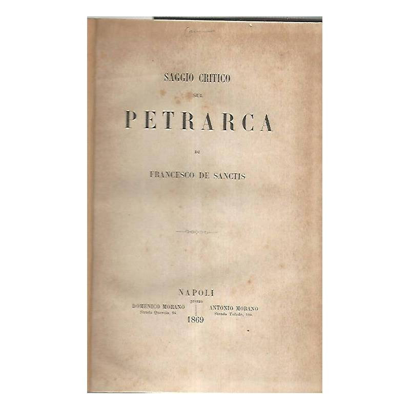Saggio critico sul Petrarca