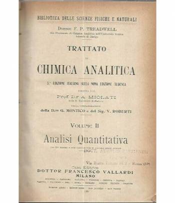 Trattato di chimica analitica . Volume II