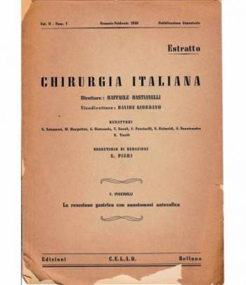 Chirurgia Italiana - Estratto vol. II - fasc. 1 Gennaio Febbraio 1948