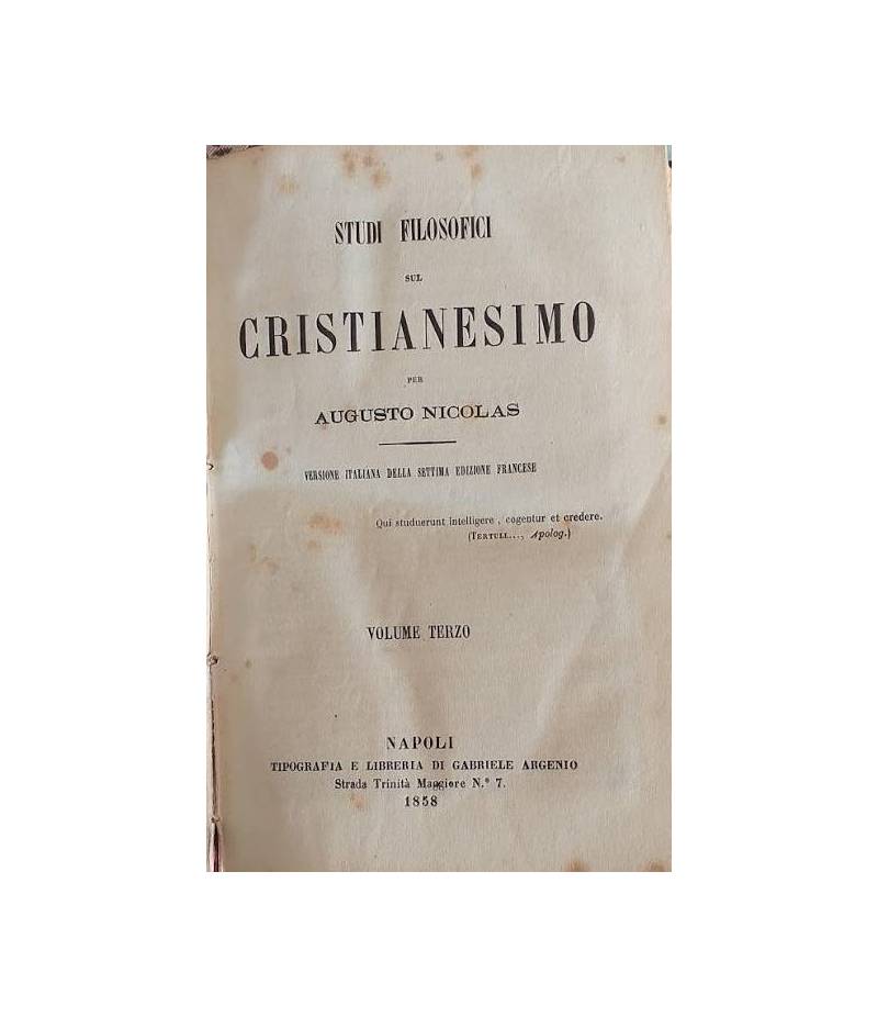 Studi filosofici sul Cristianesimo, vol. 3°