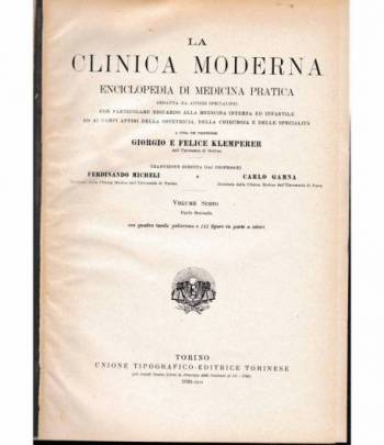 La clinica moderna. Enciclopedia di medicina pratica vol. 6° parte seconda  N-Q