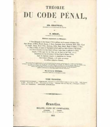 Theorie du code penal. Volume III
