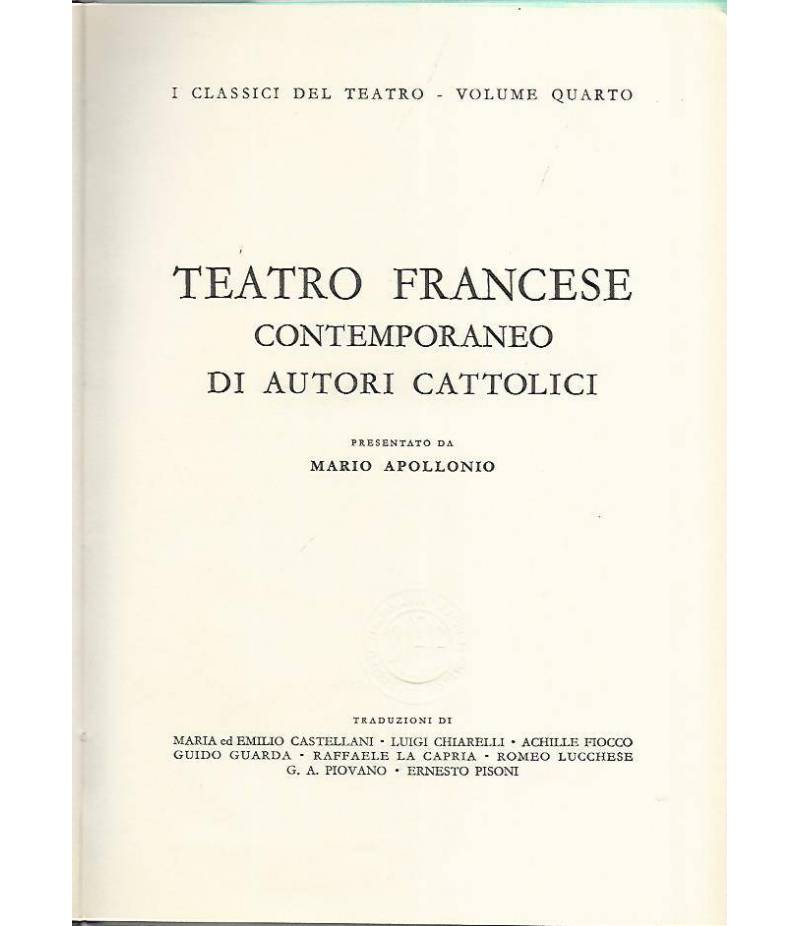 Teatro francese contemporaneo di autori cattolici