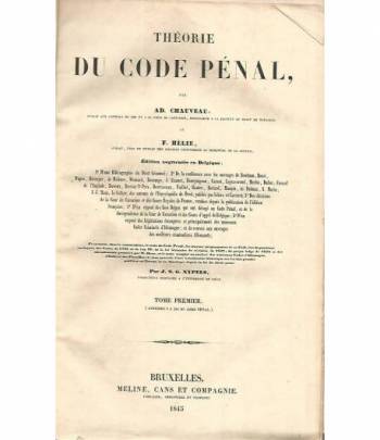 Theorie du code penale. Volume 1