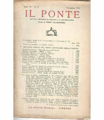Il Ponte rivista mensile di politica e letteratura. Novembre 1955