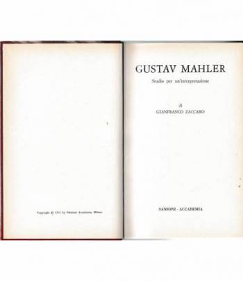 Gustav Mahler. Studio per un'interpretazione
