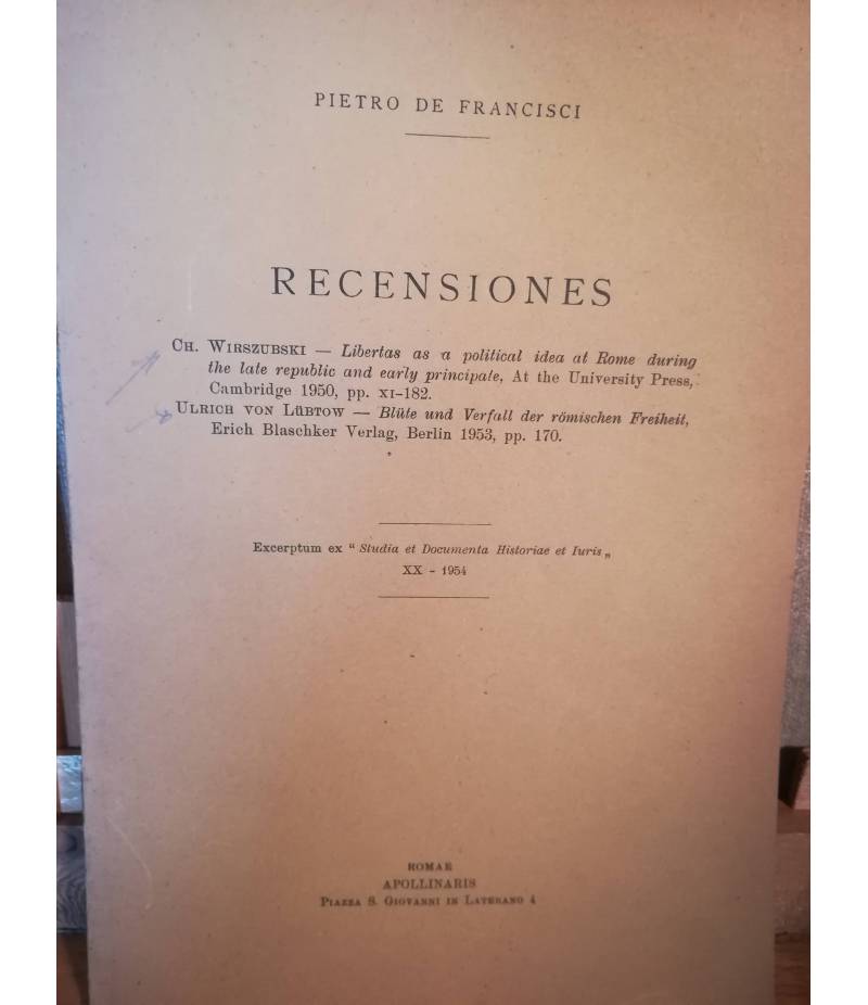 Recensiones. Ch. Wirszubski: Libertas as a political idea at Rome during the late republic (...)
