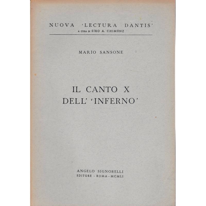 Il canto X dell'Inferno