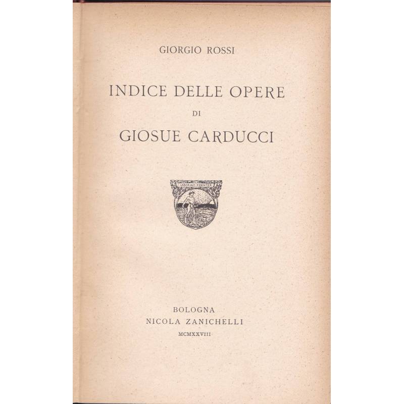 Indice delle opere di Giosue Carducci