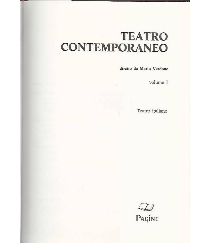 Teatro contemporaneo. Volume 1. Teatro italiano